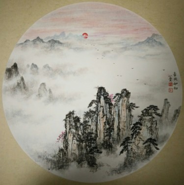 Malerei mit dem Titel "NO.12 Open and free…" von Gang Zhao Zhao Gang, Original-Kunstwerk, Tinte