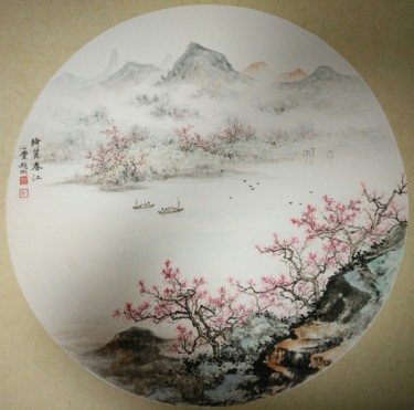 Painting titled "NO.9 Beautiful Spri…" by Gang Zhao Zhao Gang, Original Artwork, Pigments