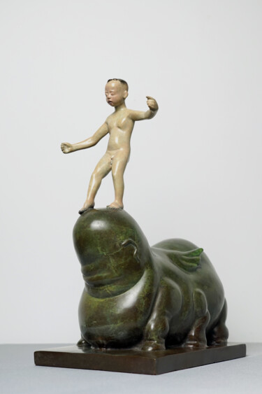 Скульптура под названием "混沌·寻道（Seeking The W…" - Zhao Yongchang, Подлинное произведение искусства, Бронза
