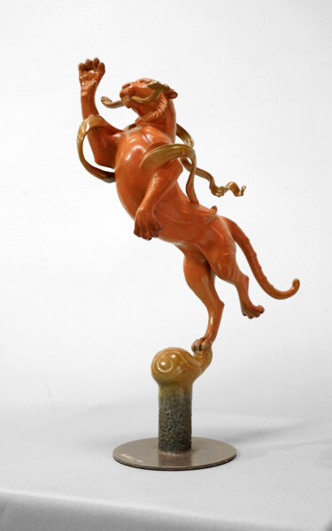 雕塑 标题为“如意飞虎(Auspicious Tig…” 由Zhao Yongchang, 原创艺术品, 青铜