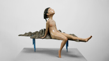 雕塑 标题为“小山河少年（The boy carry…” 由Zhao Yongchang, 原创艺术品, 青铜
