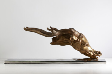 Sculpture intitulée "汲（Dragon)" par Zhao Yongchang, Œuvre d'art originale, Bronze