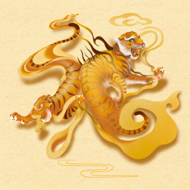 Digital Arts titled "如意生风" by Zhao Yongchang, Original Artwork, 2D Digital Work Mounted on Plexiglass