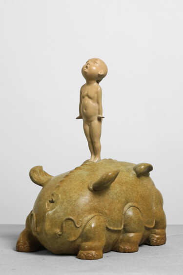 雕塑 标题为“混沌·天问(seeking the m…” 由Zhao Yongchang, 原创艺术品, 青铜