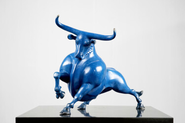 Sculpture intitulée "牛势（Bull)" par Zhao Yongchang, Œuvre d'art originale, Bronze
