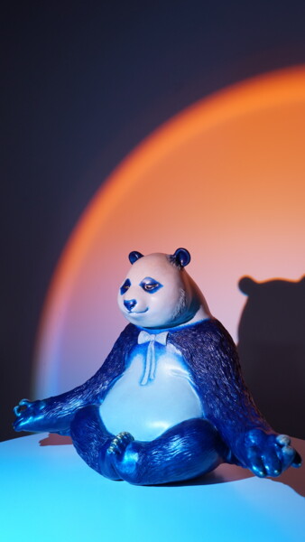 Skulptur mit dem Titel "Meditation Panda（Oc…" von Zhao Yongchang, Original-Kunstwerk, Bronze