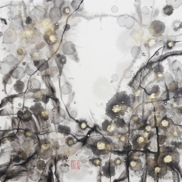 Peinture intitulée "printemps40x40.jpg" par Biru Zhao, Œuvre d'art originale