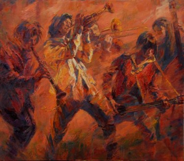 Painting titled "Lighting the Passio…" by Zhaoqian Xu, Original Artwork, Oil