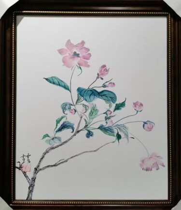 Pintura intitulada "花语" por Zhe Deng, Obras de arte originais, Óleo Montado em Armação em madeira
