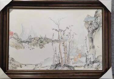 Schilderij getiteld "山居" door Zhe Deng, Origineel Kunstwerk, Olie