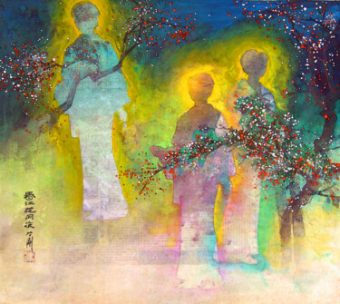 绘画 标题为“春江花月夜” 由哲剛 顧, 原创艺术品, 颜料