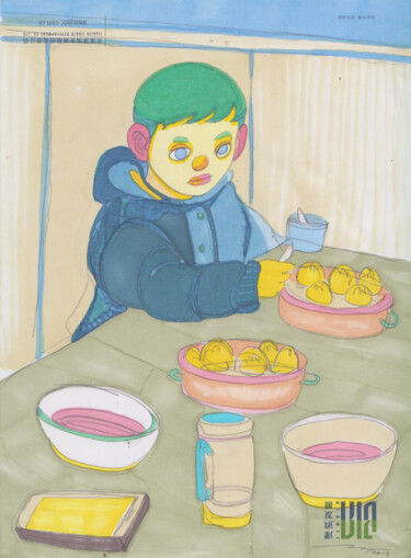 "Breakfast at 10" başlıklı Resim 振涛 宗 tarafından, Orijinal sanat, Zamklı boya