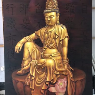 Painting titled "The Goddess of Merc…" by Zheng Xiaobiao Zheng Xiao Biao, Original Artwork, Oil