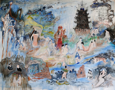 Pittura intitolato "Inferno in the New…" da Zhengyuan (Cooper) Gao, Opera d'arte originale, Acrilico