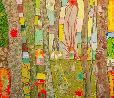 Картина под названием "Forest" - Zhenya Kraynova (J.K), Подлинное произведение искусства, Акрил Установлен на Деревянная рам…