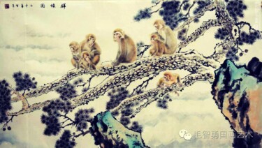 绘画 标题为“中国历代皇帝” 由智勇 毛, 原创艺术品, 油