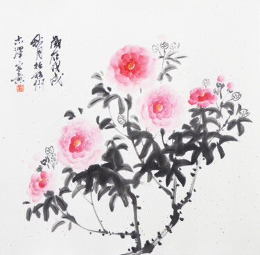 Картина под названием "Fragrance goes with…" - 志泽 吕, Подлинное произведение искусства, Пигменты