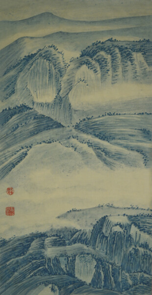 Ζωγραφική με τίτλο "Smoky clouds on the…" από 志泽 吕, Αυθεντικά έργα τέχνης, Χρωστικές ουσίες