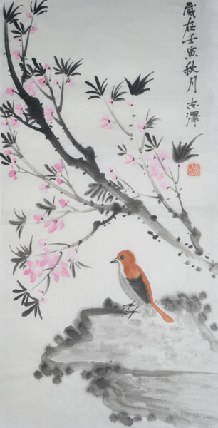 Ζωγραφική με τίτλο "Spring in April" από 志泽 吕, Αυθεντικά έργα τέχνης, Μελάνι