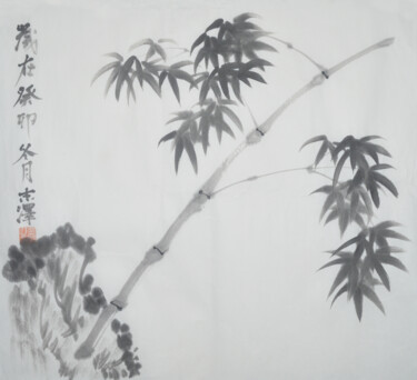 Malerei mit dem Titel "Ink Bamboo" von Zhize Lv, Original-Kunstwerk, Tinte