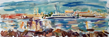 Pittura intitolato "Hurghada.The evenin…" da Juliya Zhukova, Opera d'arte originale, Acquarello