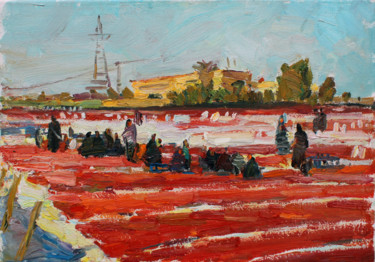 Schilderij getiteld "Drying tomatoes in…" door Juliya Zhukova, Origineel Kunstwerk, Olie