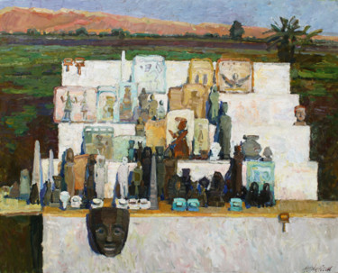 Malerei mit dem Titel "Souvenir shop in Lu…" von Juliya Zhukova, Original-Kunstwerk, Öl