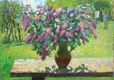 Malerei mit dem Titel "Lilac 2020" von Juliya Zhukova, Original-Kunstwerk, Öl