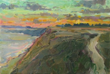 Painting titled "Sunset" by Juliya Zhukova, Original Artwork, Oil