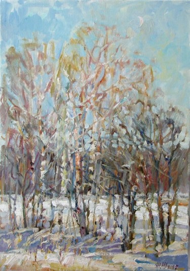Картина под названием "At a stream" - Juliya Zhukova, Подлинное произведение искусства, Масло