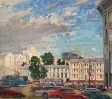 Pittura intitolato "Moscow summer 09" da Juliya Zhukova, Opera d'arte originale, Olio