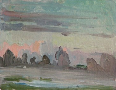 Pittura intitolato "Fog" da Juliya Zhukova, Opera d'arte originale, Olio