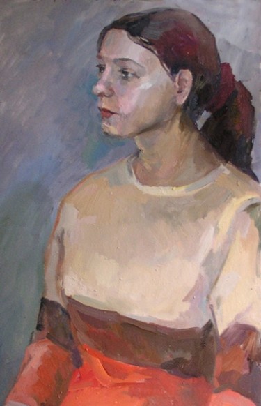 Painting titled "Portrait. Lera" by Juliya Zhukova, Original Artwork, Oil