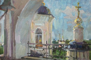 Painting titled "On belltower" by Juliya Zhukova, Original Artwork, Oil