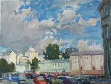 Painting titled "Moscow summer (etud…" by Juliya Zhukova, Original Artwork, Oil