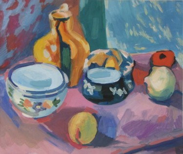Schilderij getiteld "Ware and fruit" door Juliya Zhukova, Origineel Kunstwerk, Olie