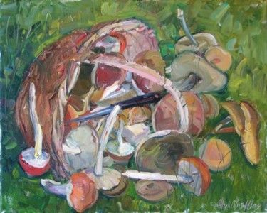 Картина под названием "Wood gift" - Juliya Zhukova, Подлинное произведение искусства, Масло