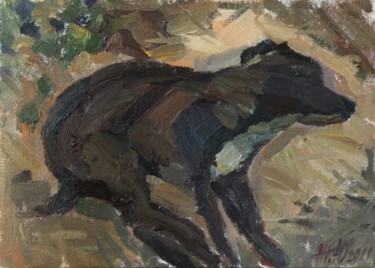 Картина под названием "Black" - Juliya Zhukova, Подлинное произведение искусства, Масло