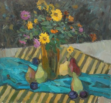 Painting titled "August" by Juliya Zhukova, Original Artwork, Oil