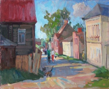 Painting titled "Provincial small to…" by Juliya Zhukova, Original Artwork, Oil