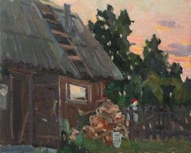 Painting titled "Near the Russian ba…" by Juliya Zhukova, Original Artwork, Oil