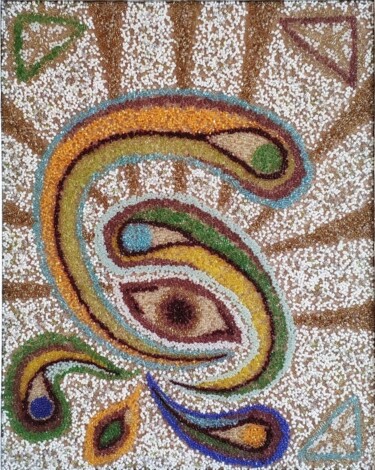 A picture made of beads " The third eye " Peinture intitulée "A picture made of b…" par Natalia Zhuravleva, Œuvre d'art originale, Mosaïque