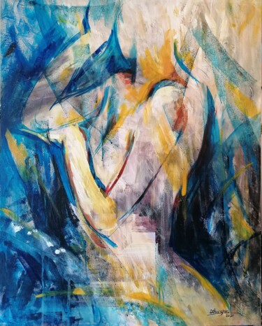 Malerei mit dem Titel "Transparence" von Yan Zhu, Original-Kunstwerk, Acryl