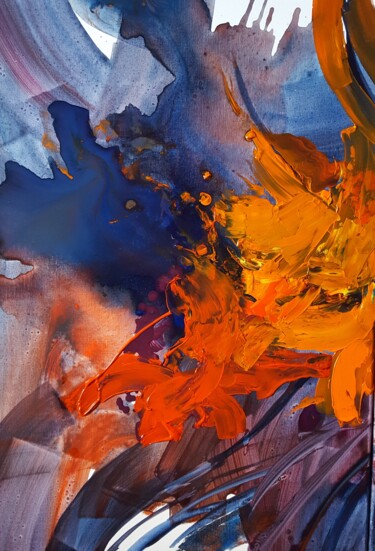 Painting titled "Explosion" by Yan Zhu, Original Artwork, Acrylic