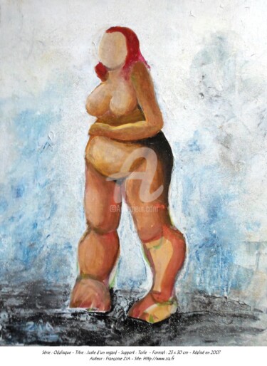 Pintura titulada "Juste d'un regard" por Zia, Obra de arte original, Acrílico