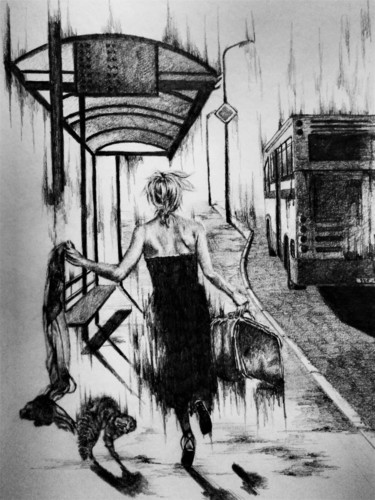 Рисунок под названием "Когда появляется вр…" - Евгений Зиберт, Подлинное произведение искусства, Карандаш