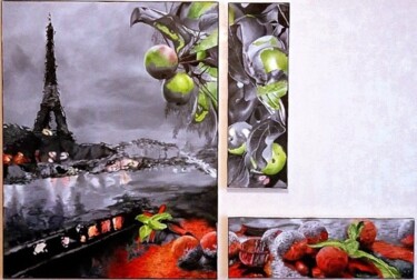 Картина под названием "Дуэль французских я…" - Евгений Зиберт, Подлинное произведение искусства, Масло