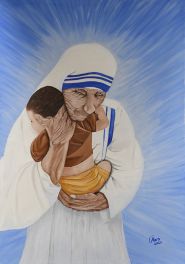 Painting titled "Heilige Teresa" by Mara Cikulin, Original Artwork, Oil
