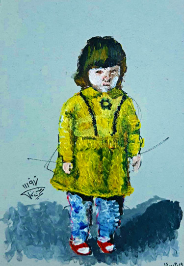 Drawing titled "Childhood has joine…" by Zieh Mazinani, Original Artwork, Acrylic