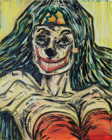 Pintura intitulada "Super-Hyper Woman." por Ziemowit Fincek, Obras de arte originais, Óleo